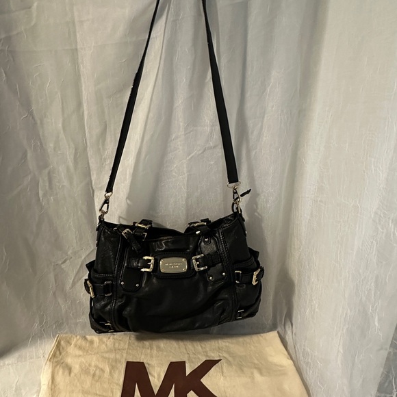 Michael Kors Black Leather Satchel Crossbody Bag - Picture 8 of 8
